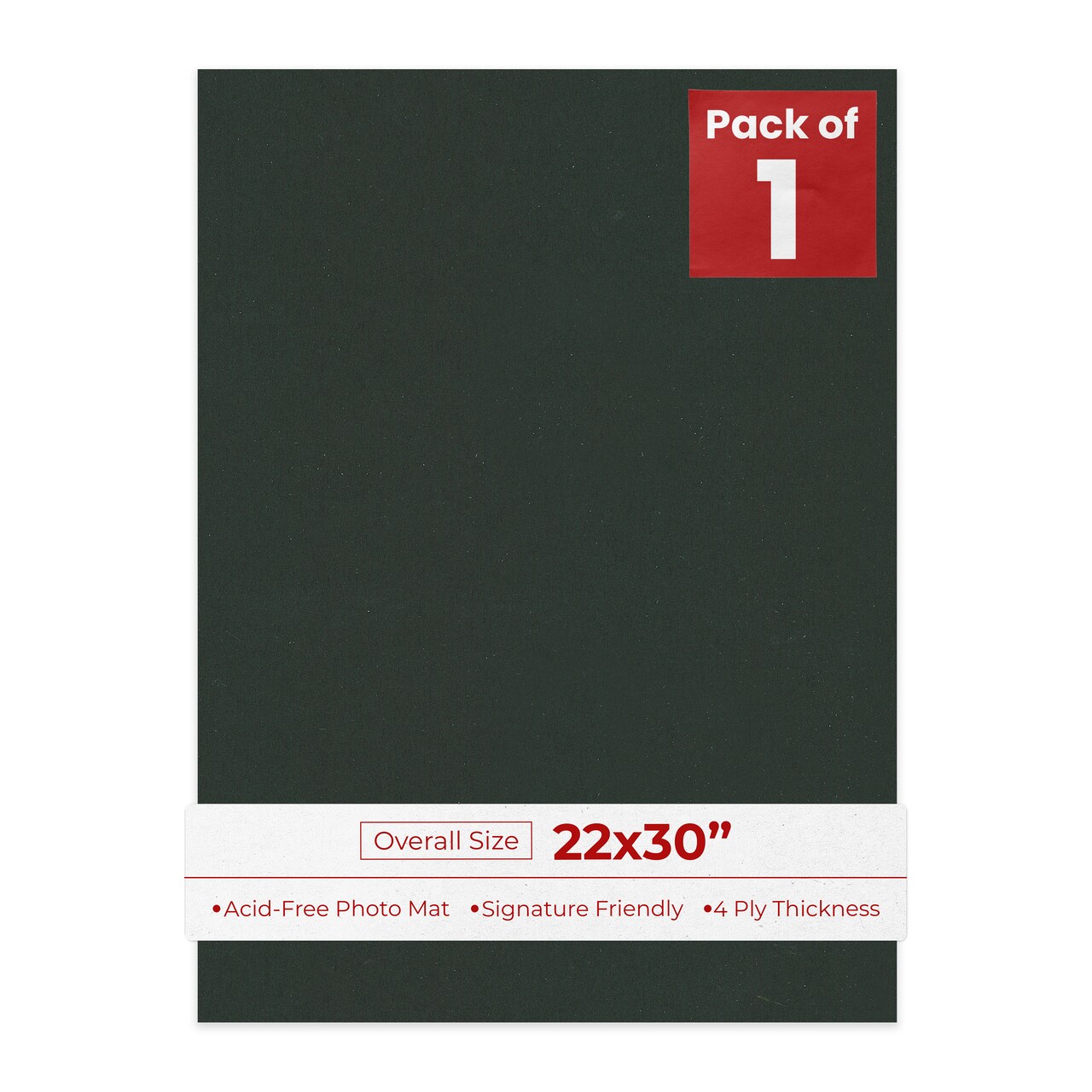 Textured Black 22x30 Uncut Mat Board - Blank Sheets, No Opening